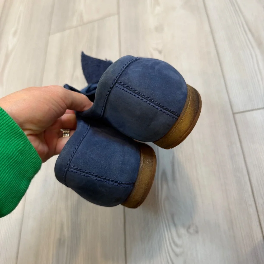 Clarks Originals Wallabees Mens 9 Navy Blue Nubuck Leather Moccasin 261225827080
